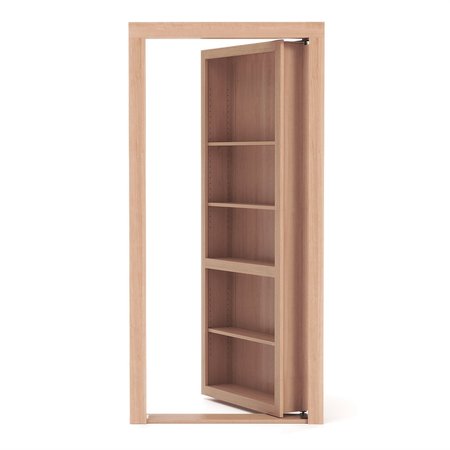 Invisidoor Cherry Flush Mount 36 in. x 80 in. Unfinished Assembled Bookcase Door ID.BC36.CH